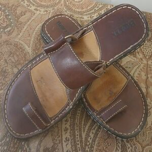 Born Cloudburst Captiva Brown Hand-Finished Leather Sandals Women's Size 8M/W
